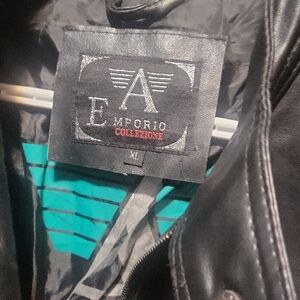 Black Leather Bomber Jacket - Men's